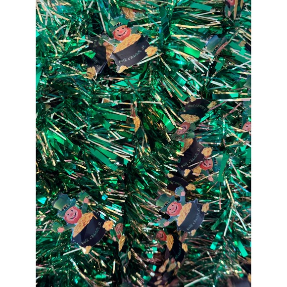 Leprechaun Pot of Gold Saint Patricks Day Tinsel Garland Window Door Decor - Picture 4 of 4